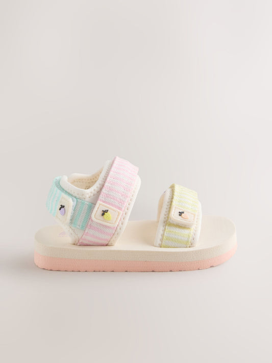 Multi Pastel Stripe Trekker Sandals image 2
