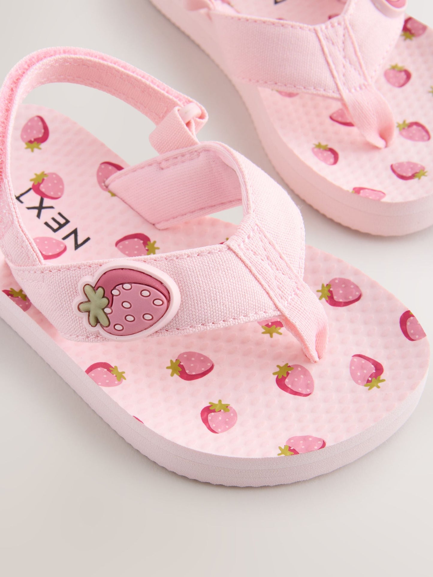 Pink Strawberry Flip Flops With Back Strap image 5