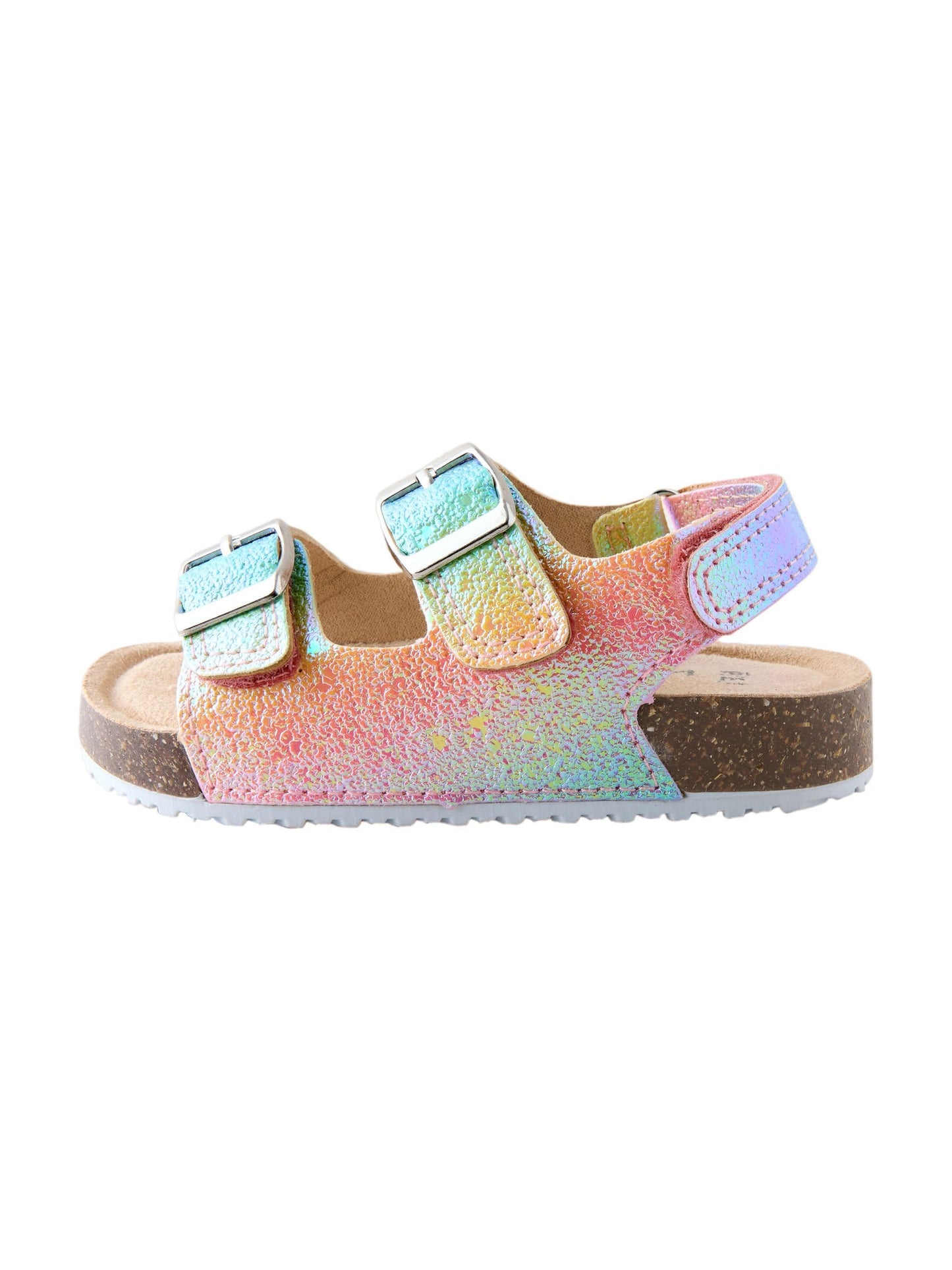 Multi Glitter Wide Fit (G) Double Buckle Cushioned Footbed Sandals image 6