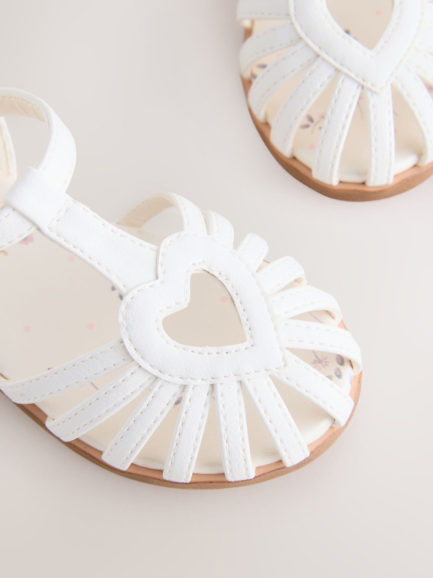 White Wide Fit (G) Fisherman Heart Occasion Sandals image 5