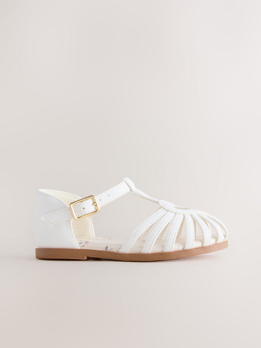 Dsiney Kidz - White Standard Fit (F) Fisherman Heart Occasion Sandals image 2