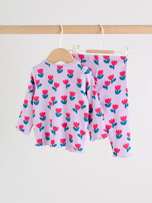 Dsiney Kidz - Purple Flower Baby Top and Leggings Set 2 Piece (0mths-2yrs) image 2