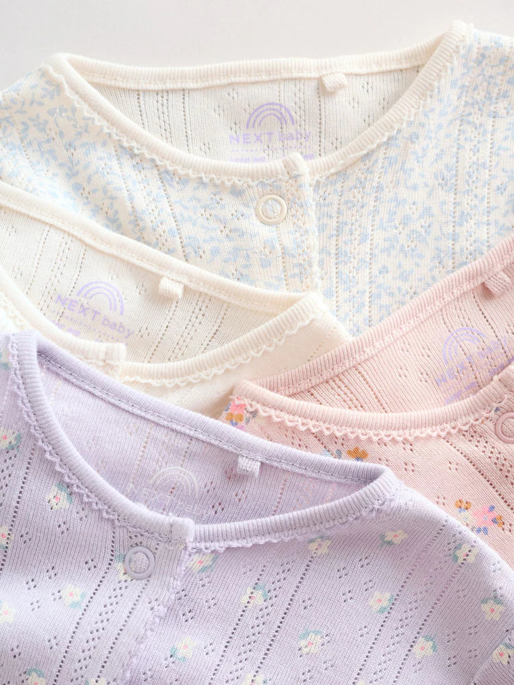 Lilac Purple Baby Sleepsuit 4 Pack (0mths-2yrs)