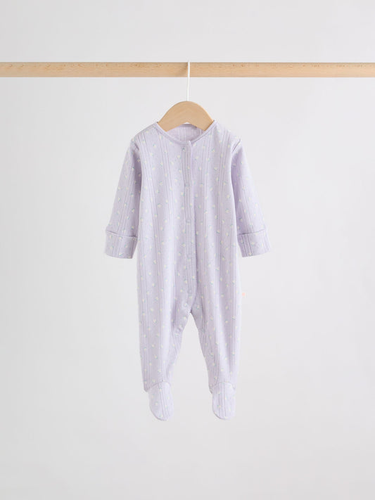 Lilac Purple Baby Sleepsuit 4 Pack (0mths-2yrs) image 2