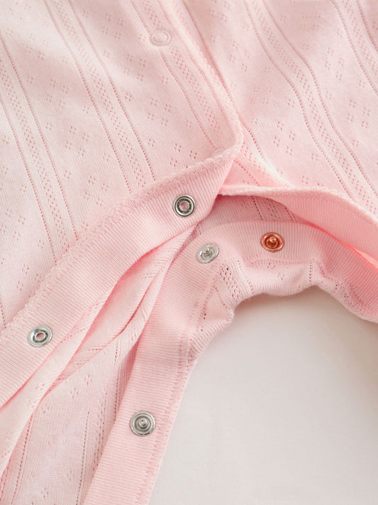 Pink Baby Sleepsuit 3 Pack (0mths-3yrs) image 3