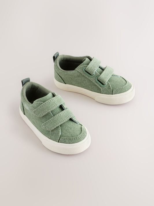 Sage Green Standard Fit (F) Two Strap Touch Fastening Trainers image 2