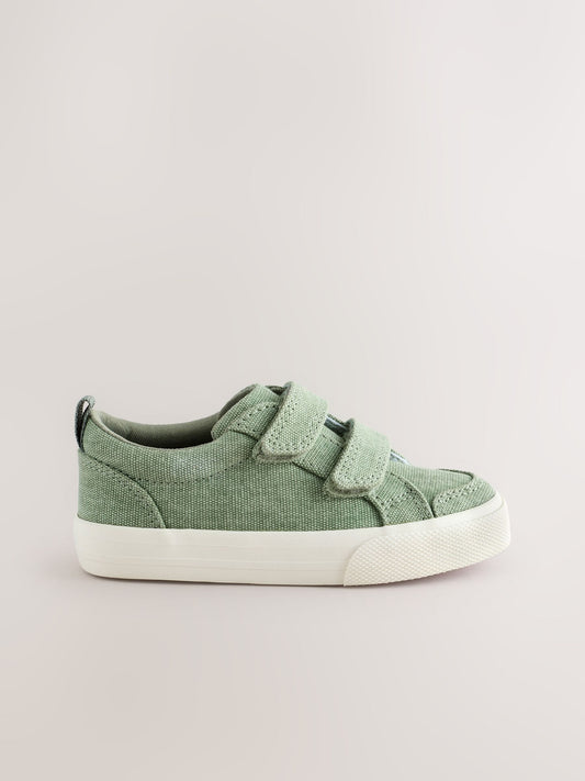 Sage Green Standard Fit (F) Two Strap Touch Fastening Trainers image 2