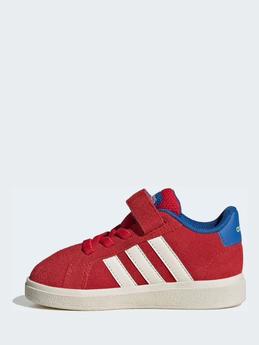 adidas Red/White Grand Court 2.0 Elastic Lace Infant Trainers image 2