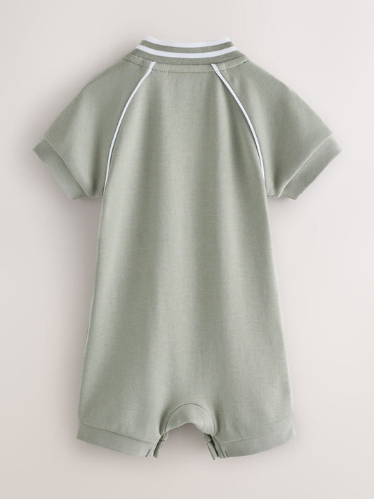 Baker by Ted Baker Blue/Stone Varsity Rompers 2 Pack image 2