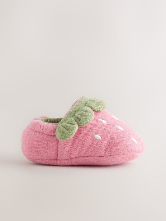 Pink Strawberry Baby Slip-On Shoes (0-18mths) image 2