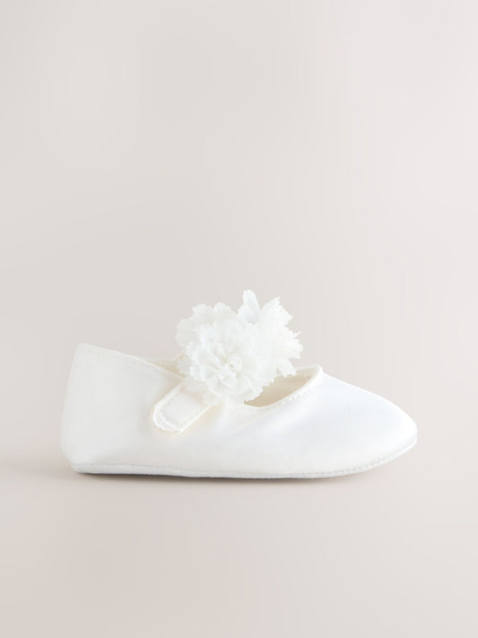 Dsiney Kidz - White Satin Baby Corsage Shoes (0-24mths) image 2