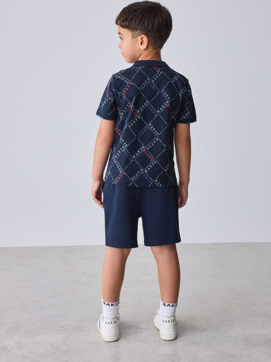Dsiney Kidz - Baker by Ted Baker All Over Print Polo Shirt and Shorts Set image 2