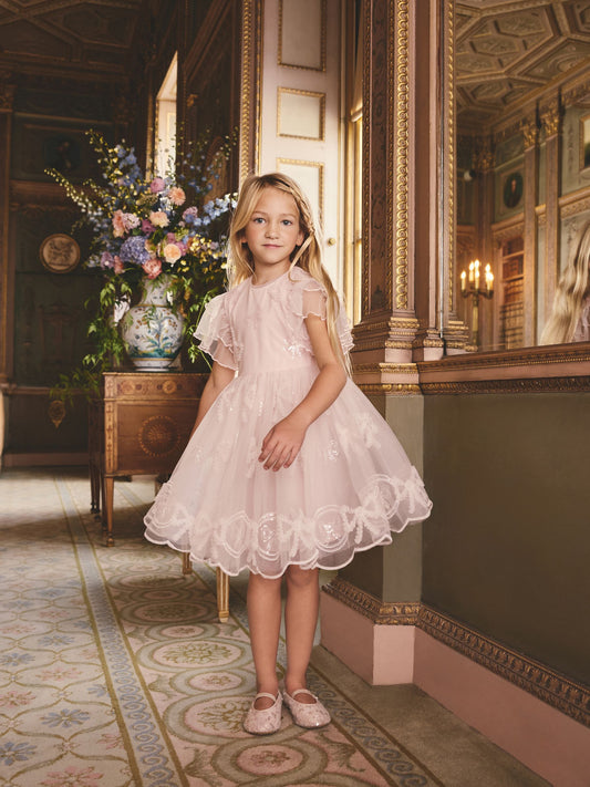 Dsiney Kidz - Pink Bow Embellished Mesh Occasion Dress (3-16yrs) image 2