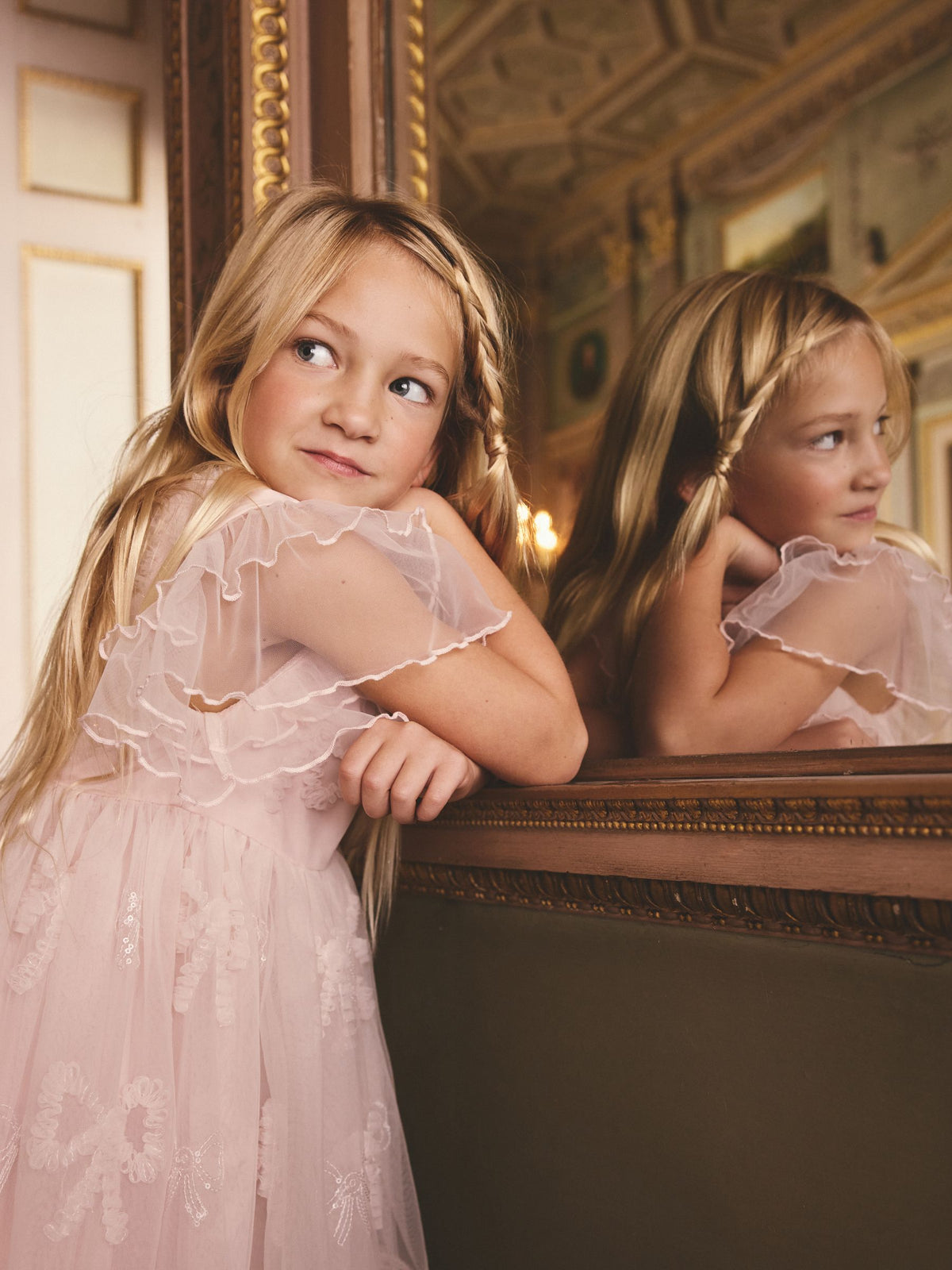 Dsiney Kidz - Pink Bow Embellished Mesh Occasion Dress (3-16yrs) image 4