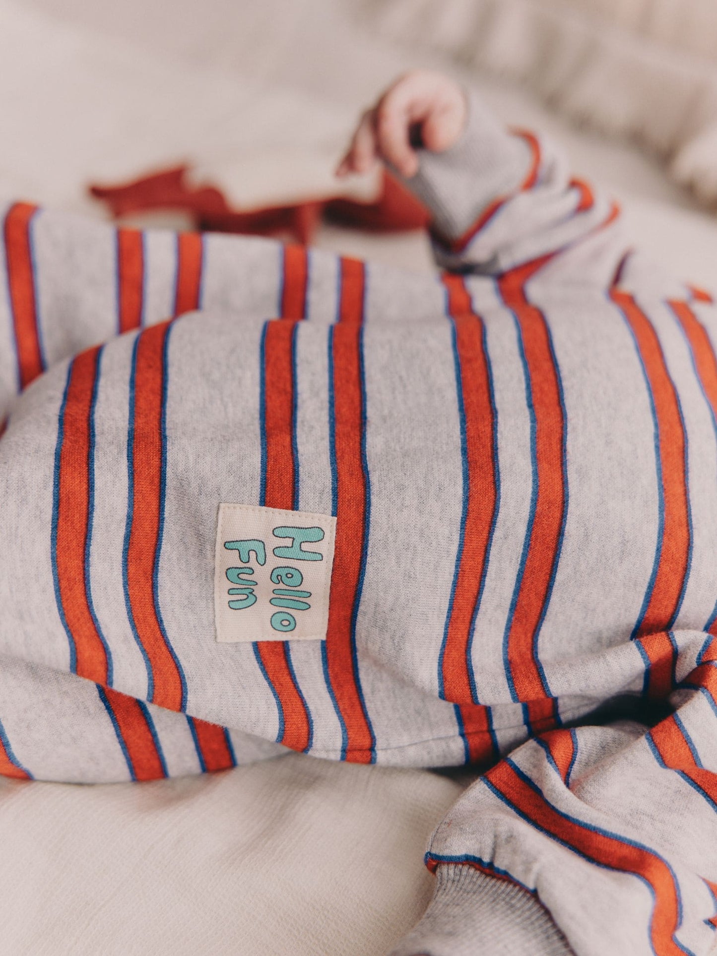 Red/Grey Stripe Baby Sweat Romper (0mths-3yrs) image 4