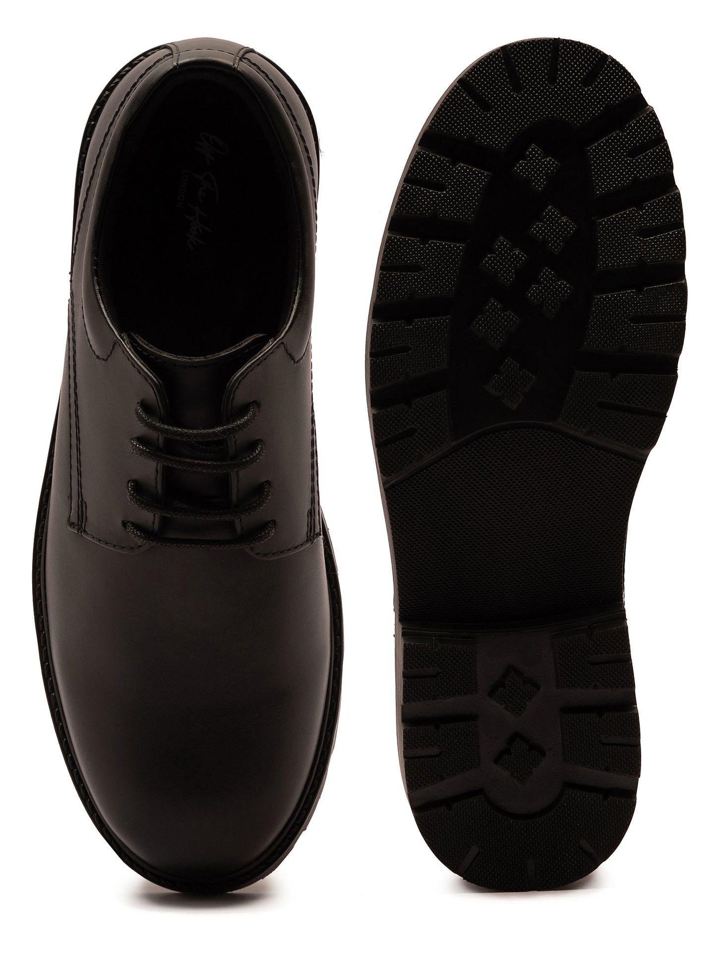 Off The Hook Black Vito Leather Derby Lace-Up School Shoes image 6