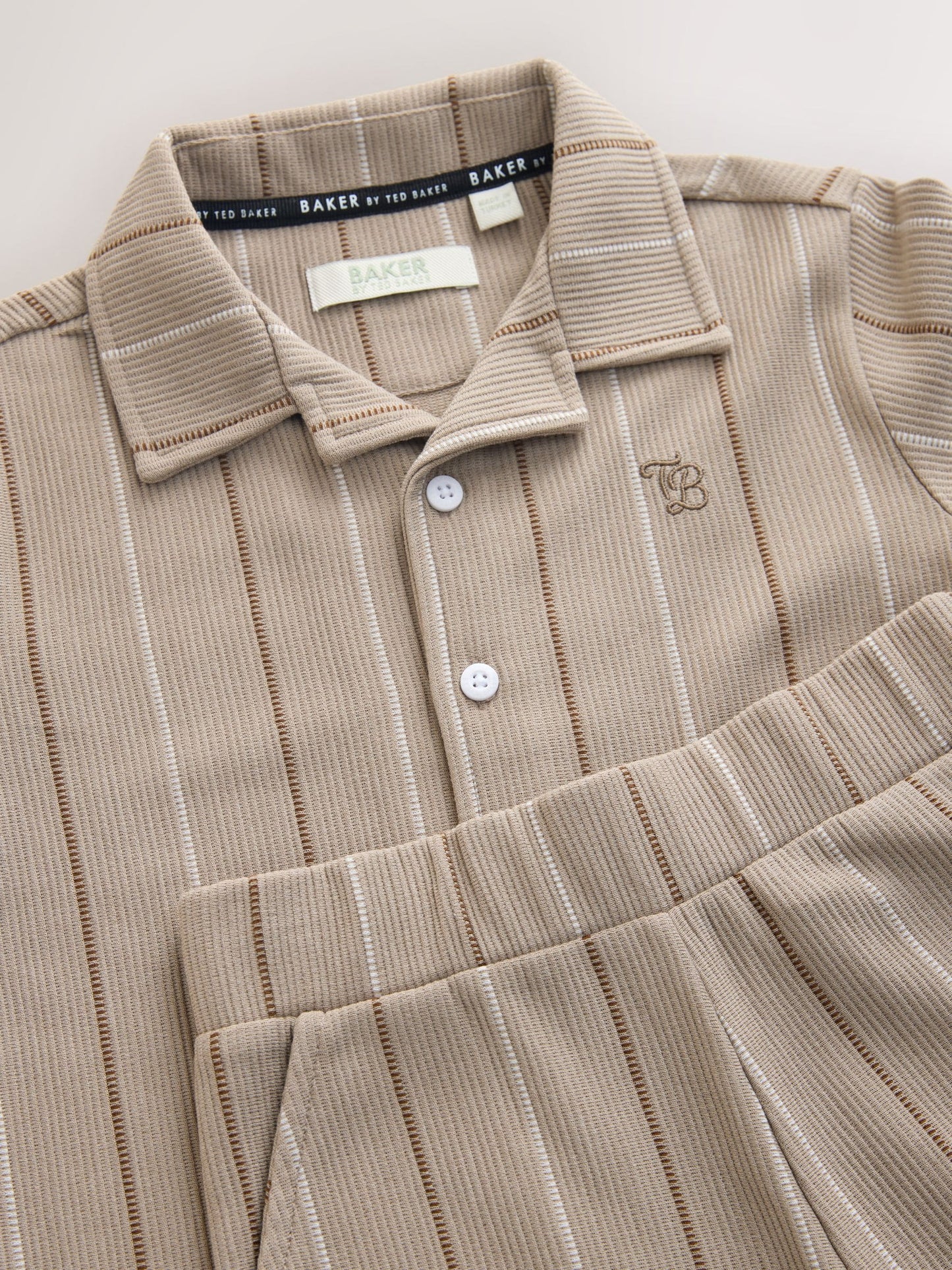 Baker by Ted Baker Stripe Brown Shirt and Shorts Set image 11