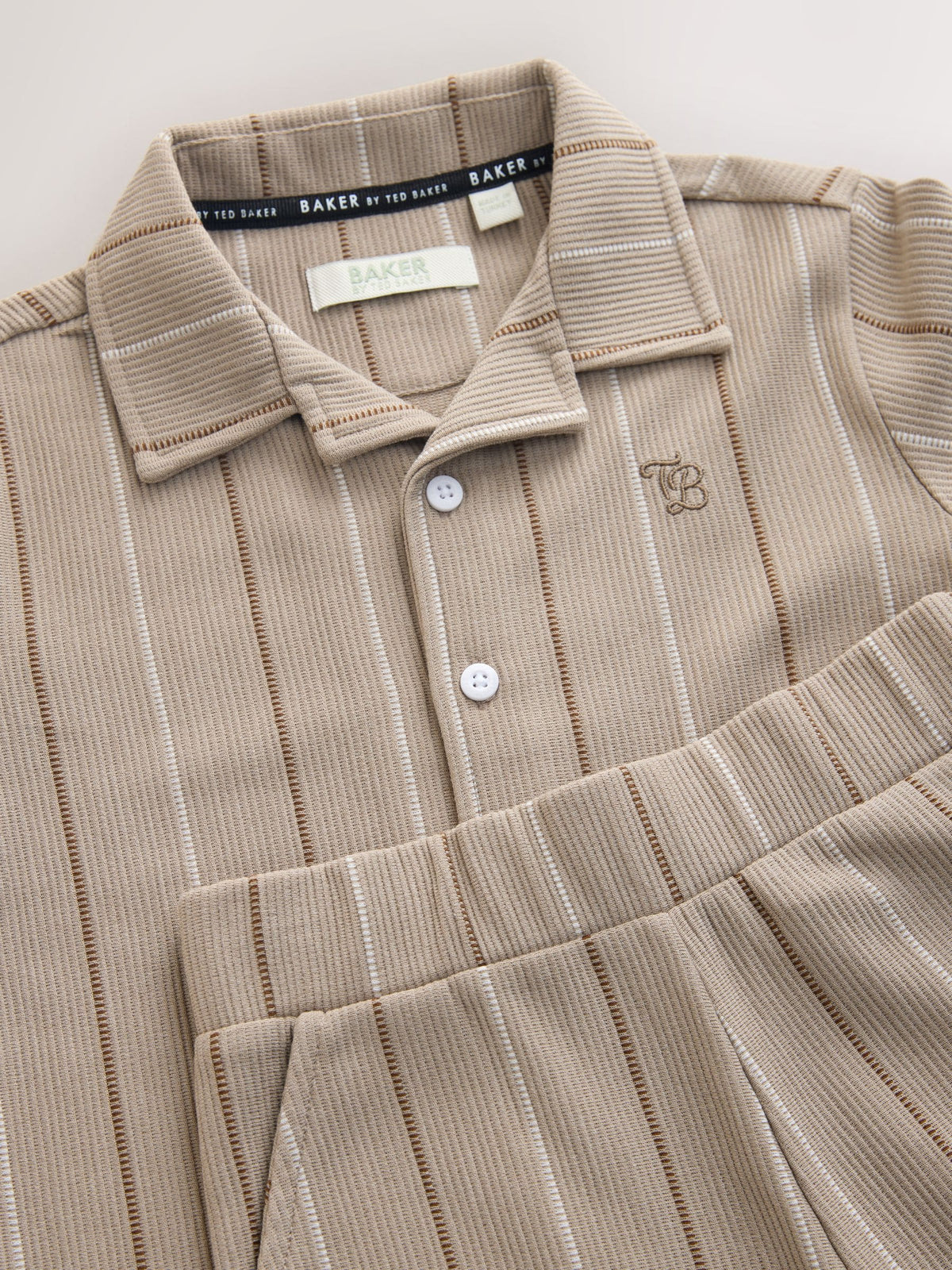 Dsiney Kidz - Baker by Ted Baker Stripe Brown Shirt and Shorts Set image 11