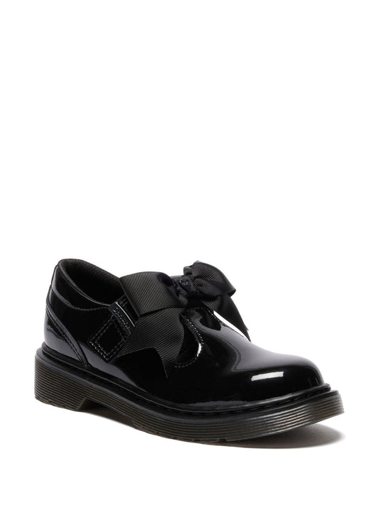 Dr. Martens Black Junior Polley Ii Bow Patent Lamper Shoes image 2