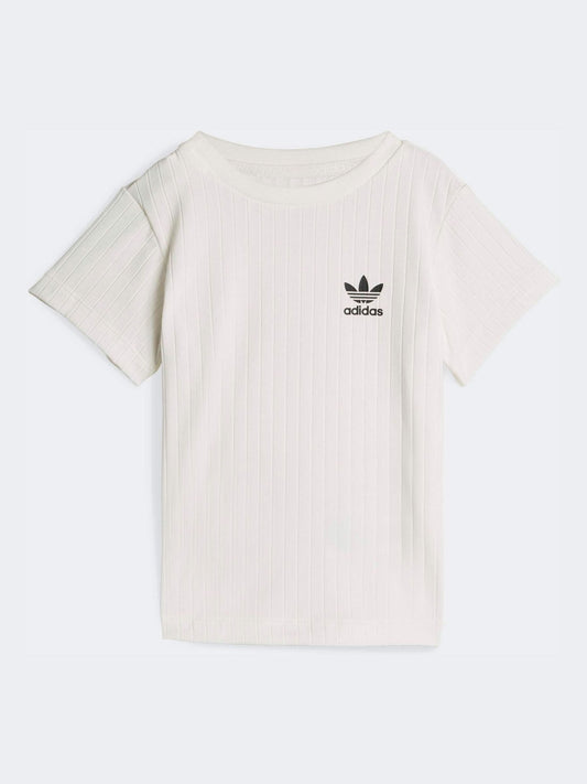 adidas Originals Green T-Shirt and Shorts Wide Rib Infant Set image 2