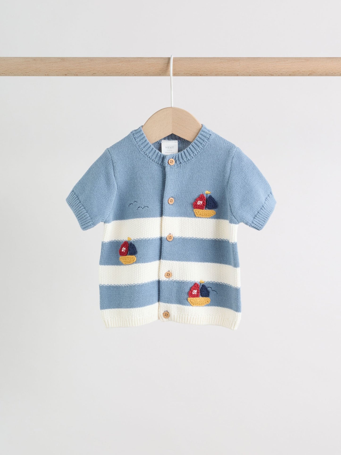 Blue Nautical Stripe Knitted Top and Shorts Baby Set (0mths-2yrs) image 7