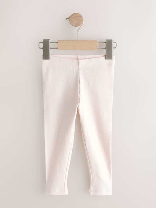 Pink Ribbed Leggings 5 Pack (3mths-7yrs) image 2