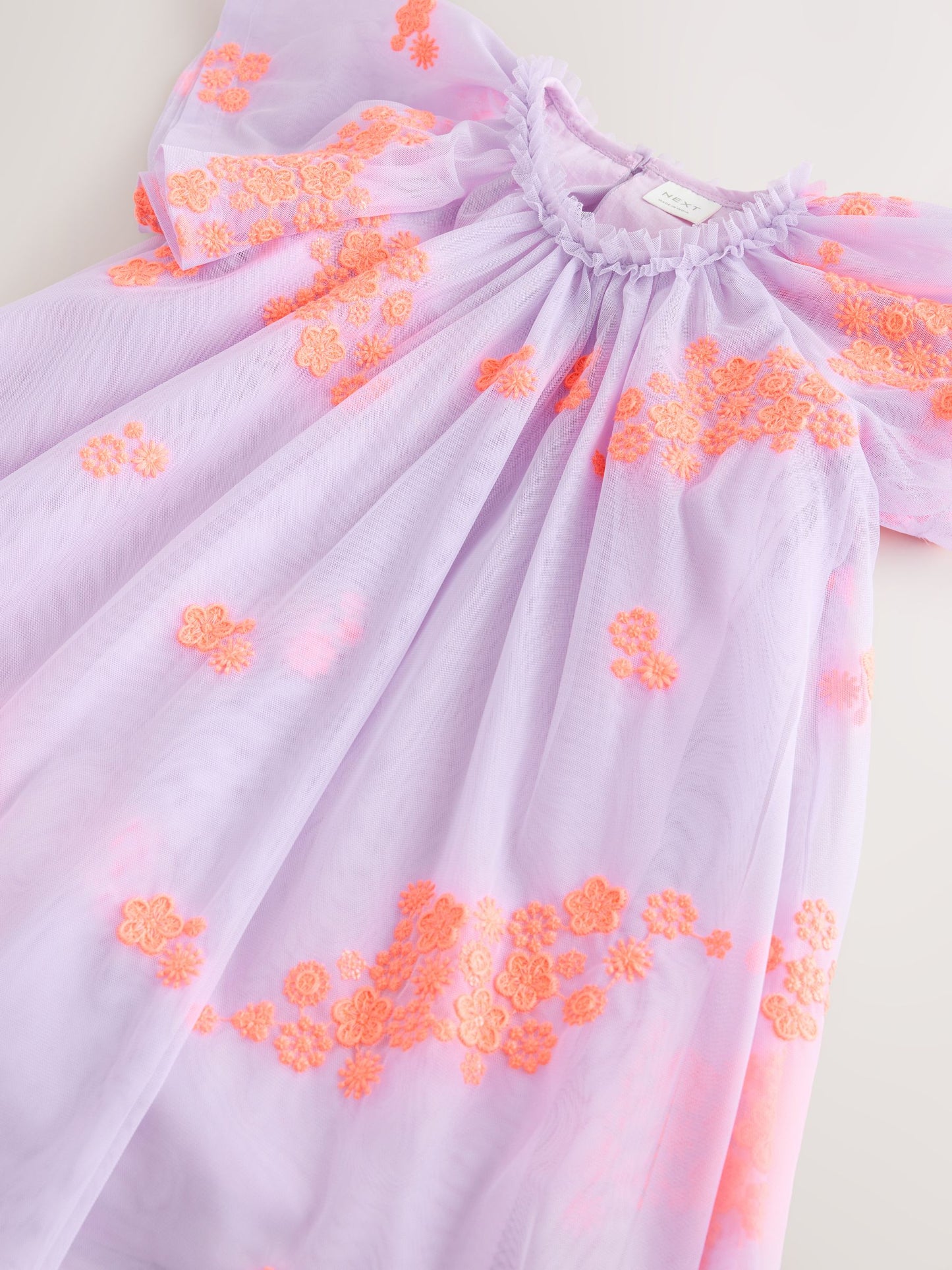 Lilac Fluro Angel Sleeve Mesh Dress (3mths-7yrs) image 8
