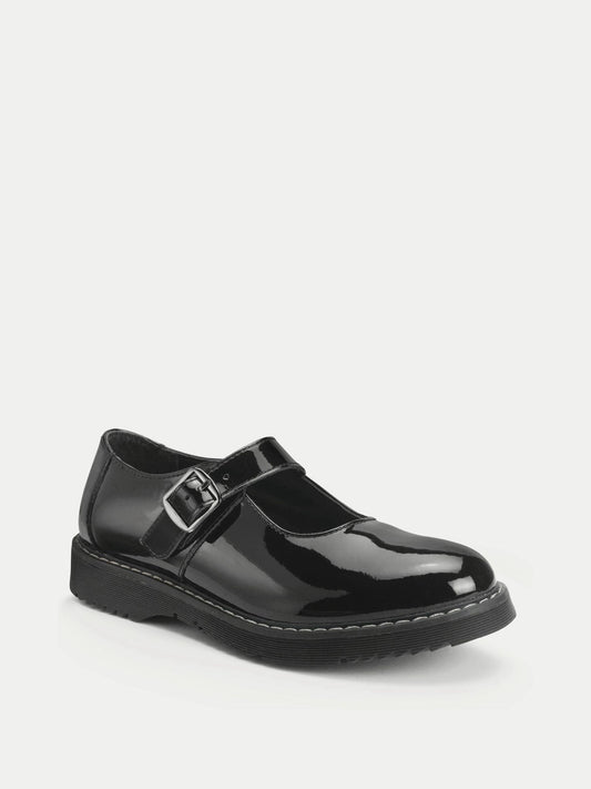 Start Rite Black Patent Standard Fit Embrace Mary Jane Buckle Chunky Stitch Down School Shoes image 2