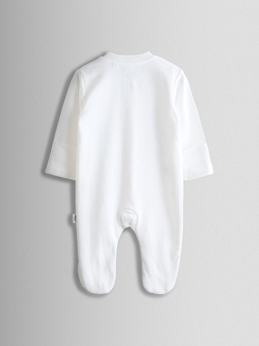 JoJo Maman Bébé White Born In 2026 Embroidered Sleepsuit image 2