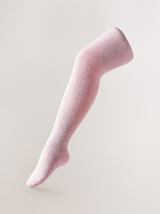 Dsiney Kidz - Baker by Ted Baker Pointelle Pink/White Tights 2 Pack image 2