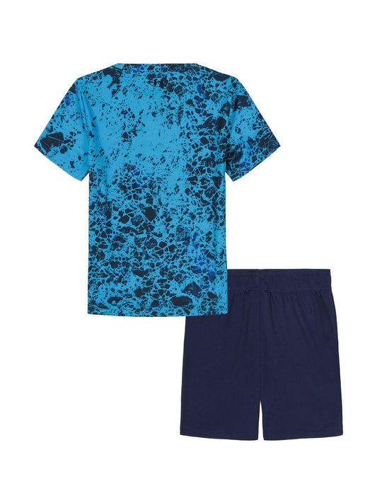 Under Armour Blue Tech Printed Short Sleeve T-Shirt and Shorts Set image 2