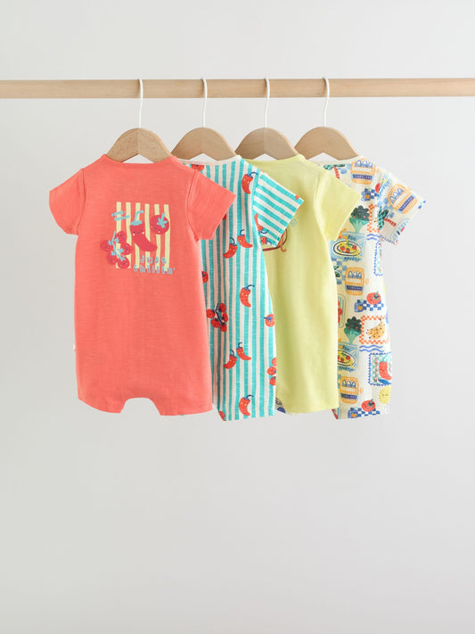 Tomato Print Jersey Baby Rompers 4 Pack image 2