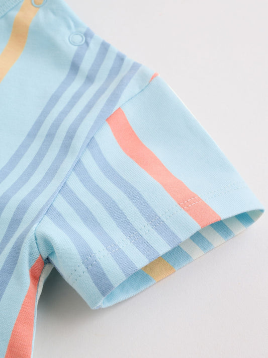 Coastal Crab Print Jersey Baby Rompers 4 Pack image 3