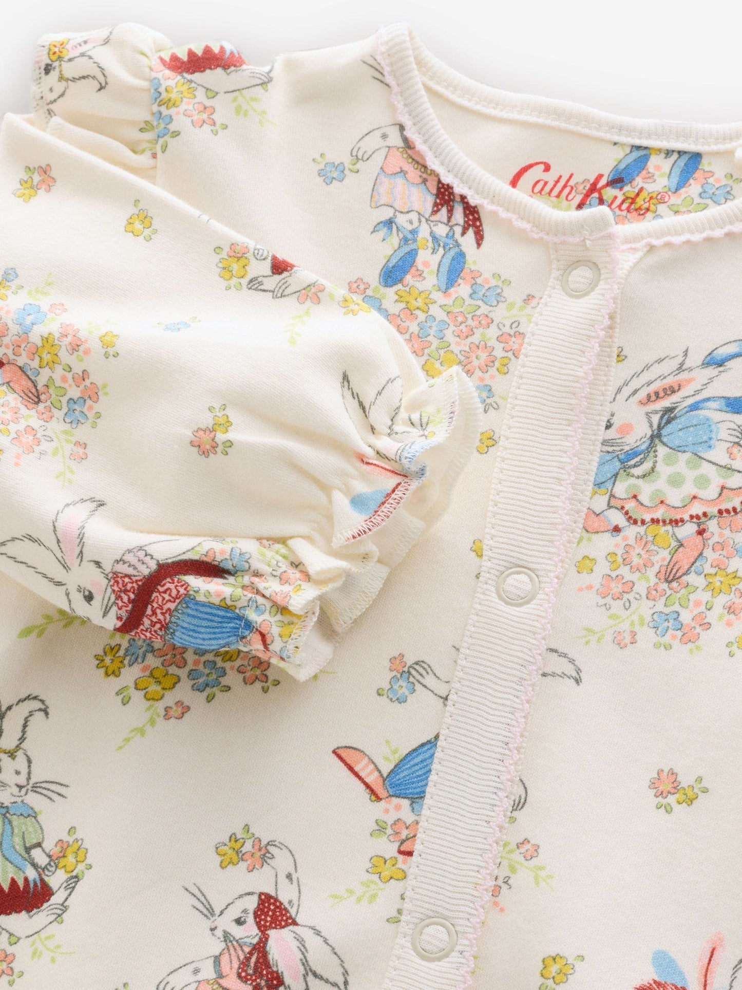 Cream Bunny Cath Kidson Bunny Baby Sleepsuit image 8