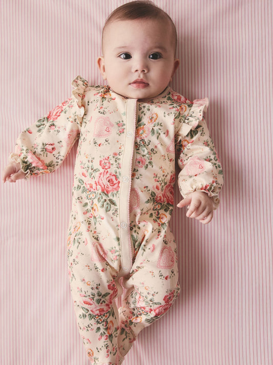 Pink/Cream Cath Kidston Baby Sleepsuit image 2