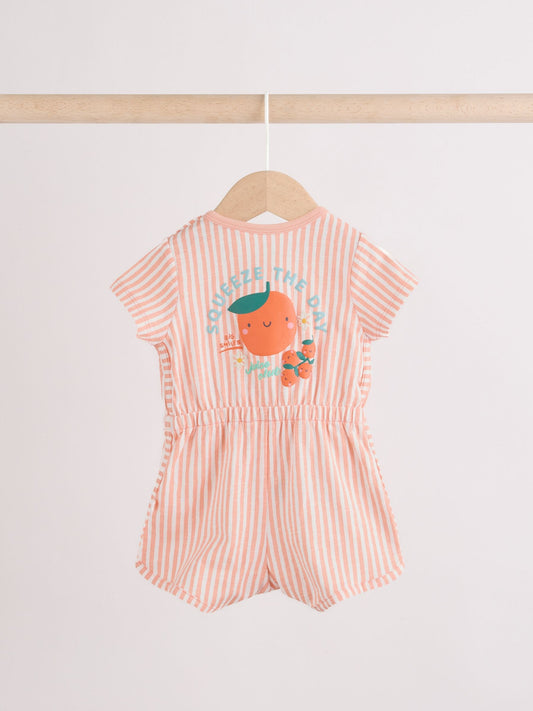 Blue and Orange Striped Jersey Sport Rompers 2 Pack image 3