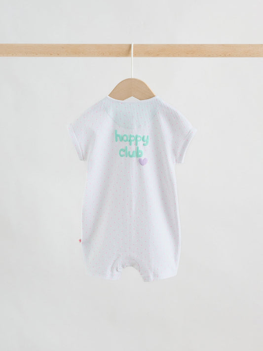 Multi Bright Coloured Jersey Baby Rompers 4 Pack image 3
