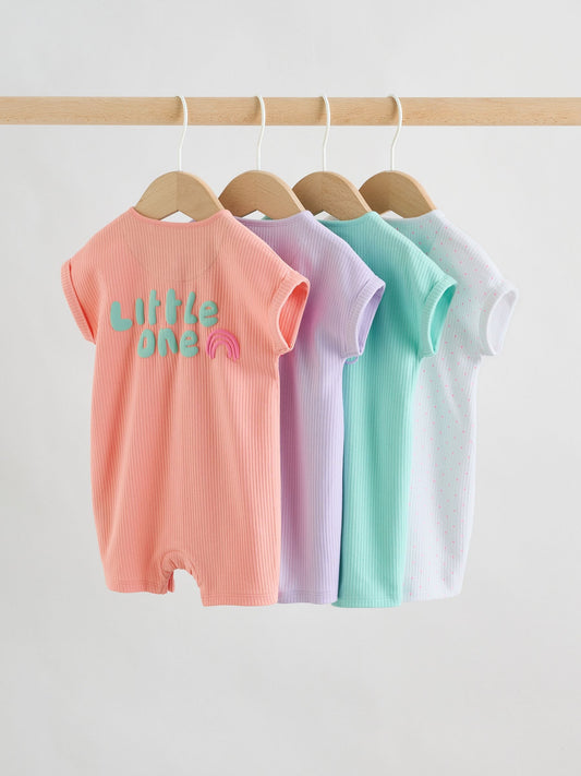 Multi Bright Coloured Jersey Baby Rompers 3 Pack image 2