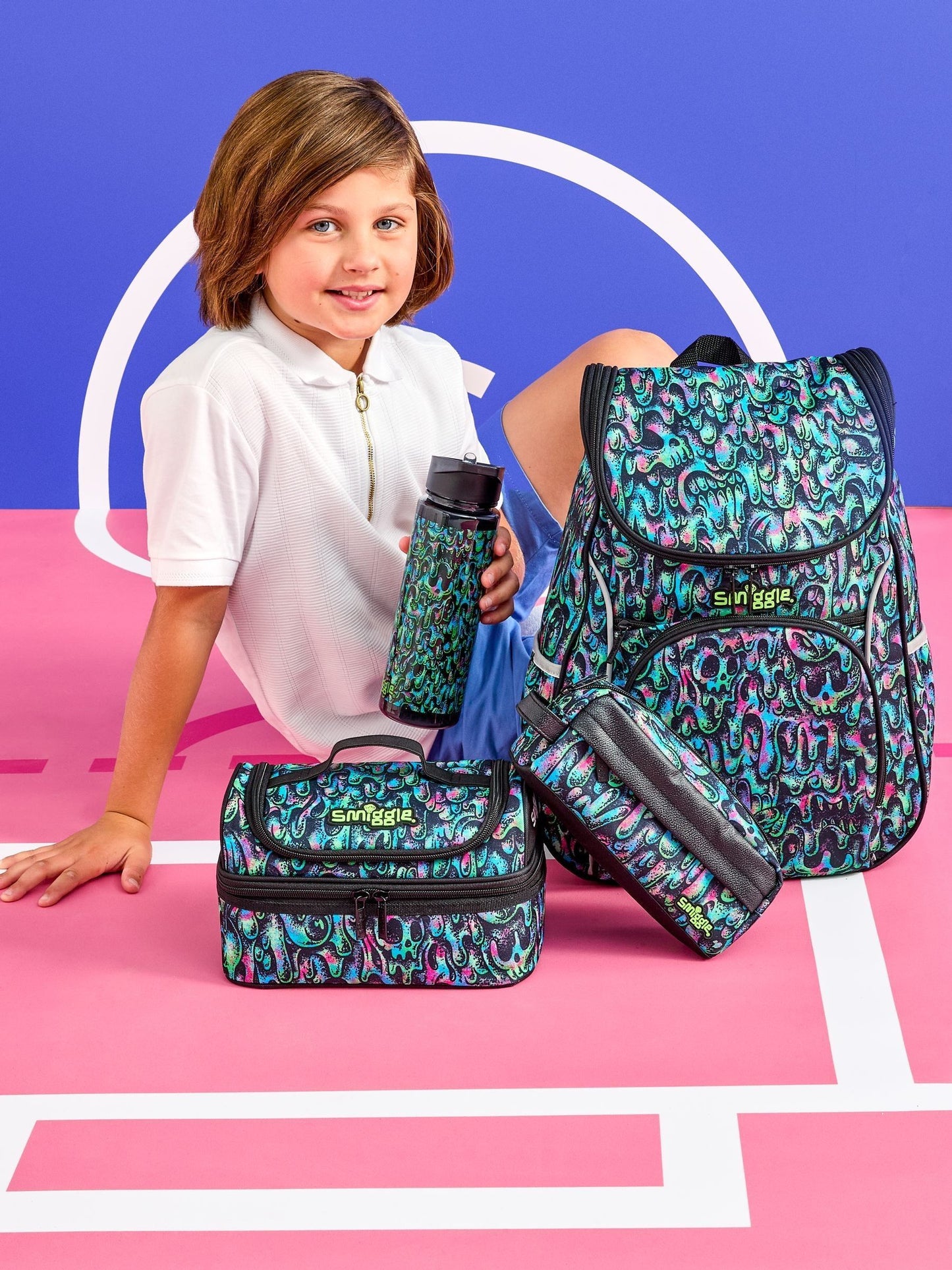 Smiggle Black Surreal Access Backpack image 1