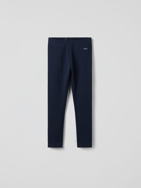 Polarn O. Pyret Blue Cotton Plain Leggings image 2