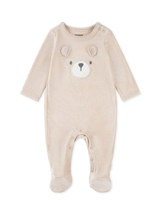 Huggies Brown Striped Footed Zip Sleepsuit image 2