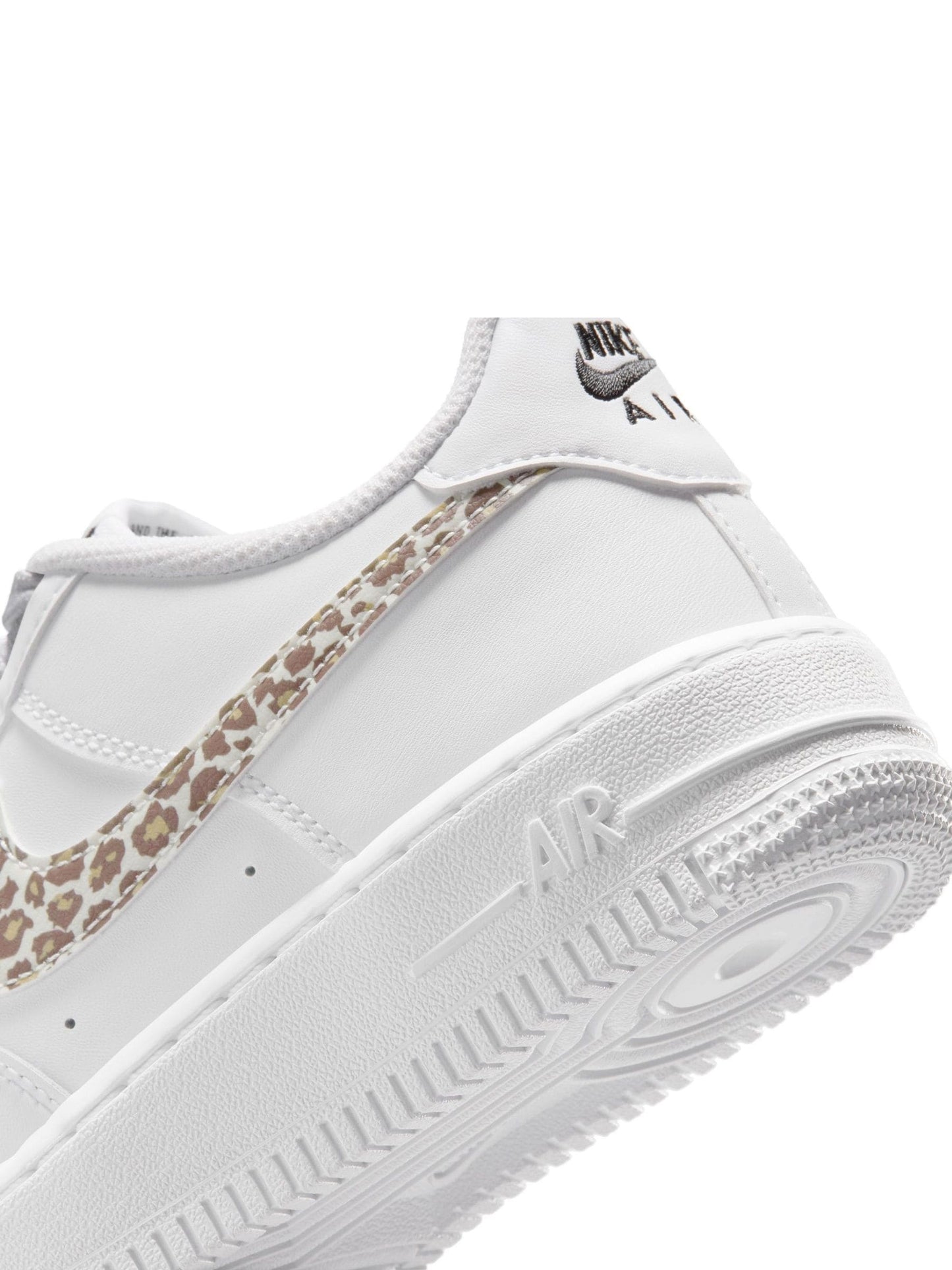 Nike White/Leopard Print Youth Air Force 1 Trainers image 7