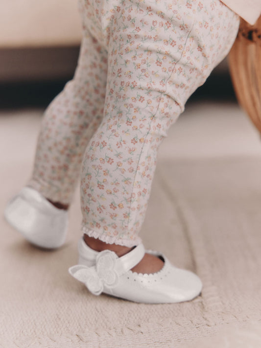 Dsiney Kidz - White Shimmer Butterfly Mary Jane Baby Shoes (0-18mths) image 2
