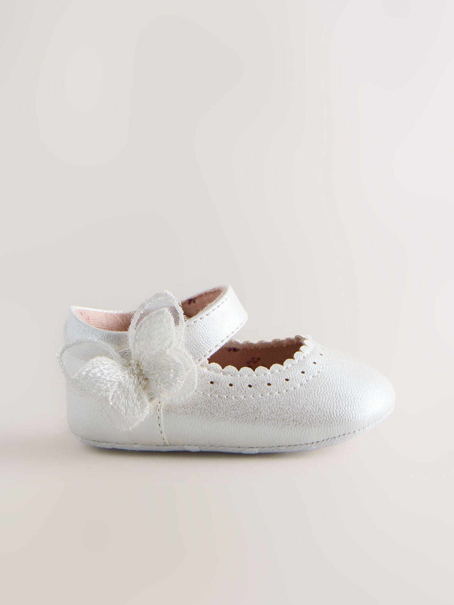 White Shimmer Butterfly Mary Jane Baby Shoes (0-18mths) image 4