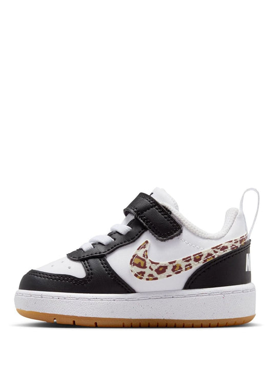Nike Black/White/Leopard Print Infant Court Borough Low Recraft Trainers image 2