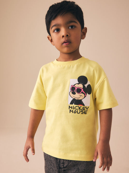 Yellow Mickey Mouse Short Sleeve T-Shirt (3mths-8yrs) image 3