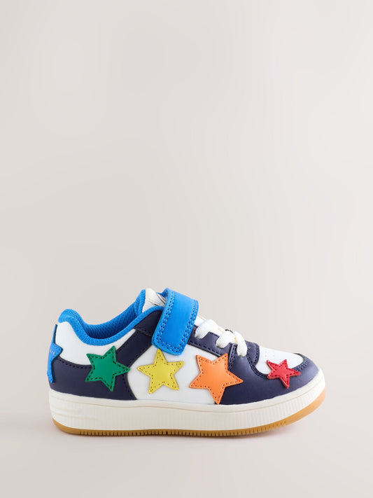 Little Bird by Jools Oliver Blue Bright Rainbow Star Trainers image 2