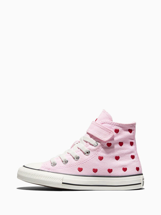 Converse Pink Chuck Taylor Hearts and Rose High Trainers image 2