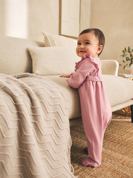 Pink Baby Sleepsuits 3 Pack (0mths-2yrs) image 2