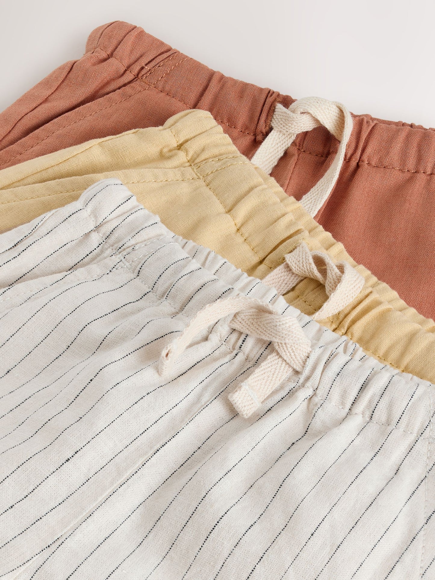 Dsiney Kidz - Rust Orange/Yellow/Stripe Linen Blend Shorts 3 Pack (3mths-7yrs) image 7